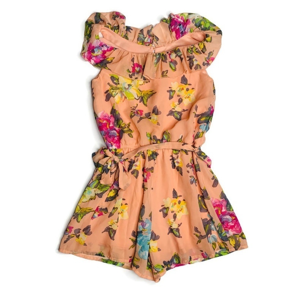 Zunie Girls 7Y chiffon floral romper